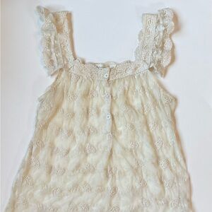 Elegant Sheer Lace Babydoll Top